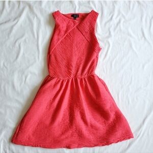 Topshop Coral Fit and Flare Dress Size 6